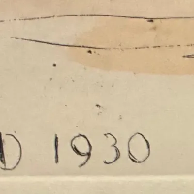 Sale Photo Thumbnail #217: Signed HD 1930
Measures 19 inches high and 22 inches wide.