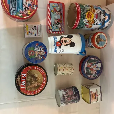 Vintage Cartoon Storage Cans 