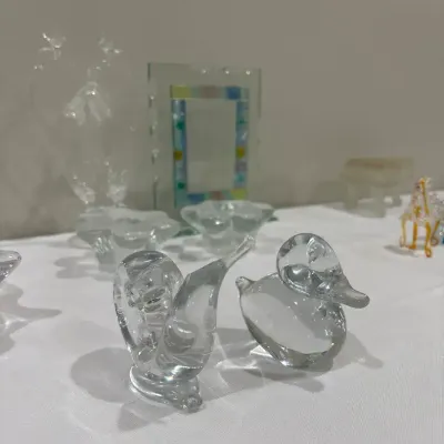 Mix Lot of Art Glass Figures (Candle Holders, Frame, Decorative Items, etc.); Missing Ear of Snail