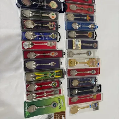 Spoon Souvenir of International. Mix of Various Metals and Some of Silver Plated