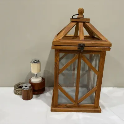 Wooden Lantern and Some Vintage Lighters (Untested)