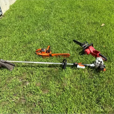 Lot of Outdoor Power Tools- Chain Saws, Weed Wacker, Tree Cutter
