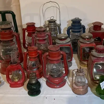 This Collection Features Several Vintage and Antique Kerosene and Oil-Burning Hurricane Lanterns