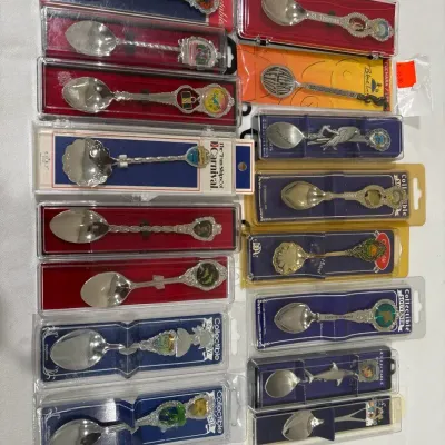 Spoon Souvenir of Island Collection. Mix of Various Metals Some of Silver Plated