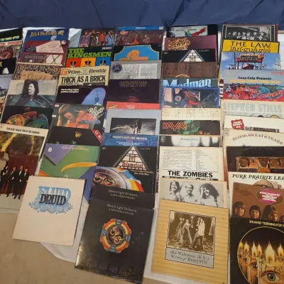 Vintage Record Collection with Sleeves 
