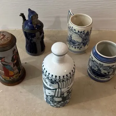 Antique Mugs And Beer Stein 