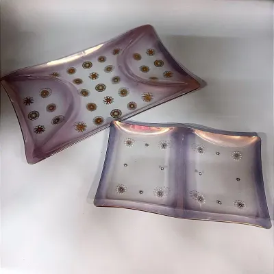 1950’s Dorothy Thorpe Atomic Sunburst Divided Serving Platters