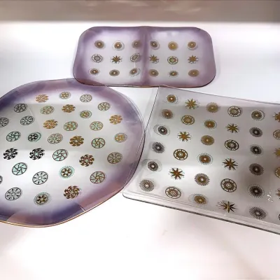 1950’s MCM Dorothy Thorpe Atomic Sunburst Serving Platters