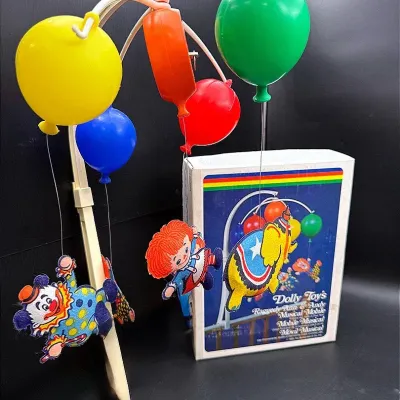 Vintage Dolly’s Toys Musical Crib Mobile Featuring Raggedy Ann & Andy