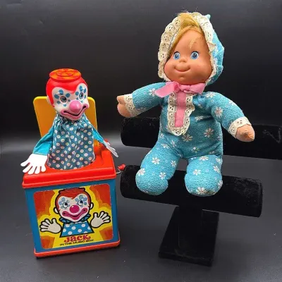 Vintage Mattel Jack In The Box And Mattel Baby Beans Doll