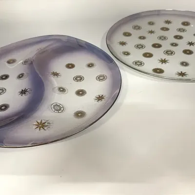 1950’s MCM Dorothy Thorpe Atomic Sunburst Platter And Divided Platter
