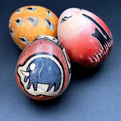 Hand-carved Soapstone Decorative Eggs From Kenya, Africa