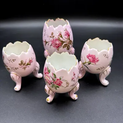 Napcoware Footed Cracked Egg Vases