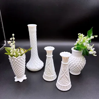 Milk Glass Bud Vases