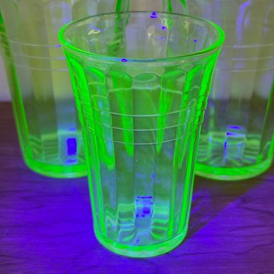 LOT 128F: Four Vintage Uranium Glasses