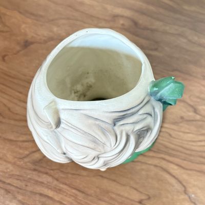 LOT 39F: 1950s Napcoware Lady Head Vase & Vintage Lefton China Lady Hand holding Goblet Vase