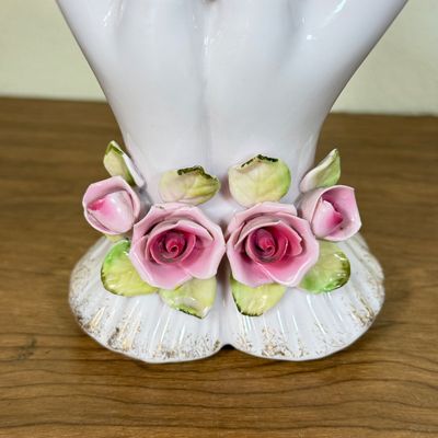 LOT 38F: Vintage Lefton China Lady Hand Vase & Glamour Girl Lady Head Planter