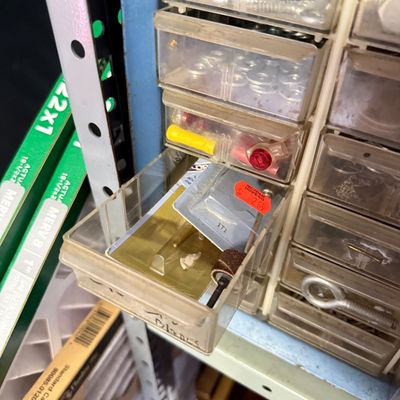 LOT 85G: Vintage Hardware Container w Hardware Contents