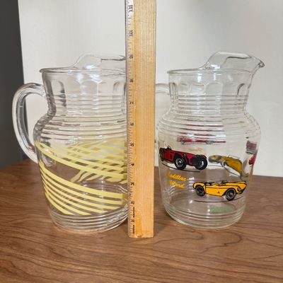 LOT 64F: Pair of Vintage Glass Pitchers