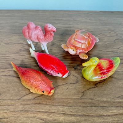 LOT 65F: Vintage Celluloid Animal Toys