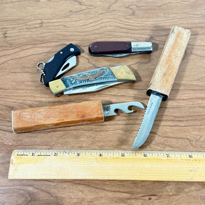 LOT 140F: Eagle Knife, Stainless Steel Set & More