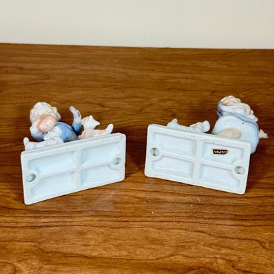 LOT 43F: Vintage Japanese Pastel Figurines of Children w Dogs