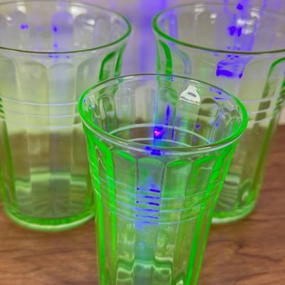 LOT 128F: Four Vintage Uranium Glasses