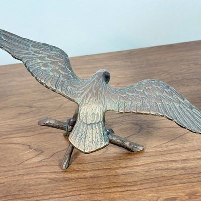 LOT 56F: Vintage Brass & Wooden Eagle Sculptures