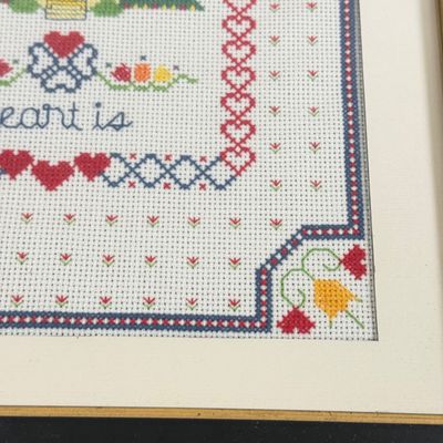 LOT 153F: Vintage Home is Where the Heart Is Crafted Wall Art