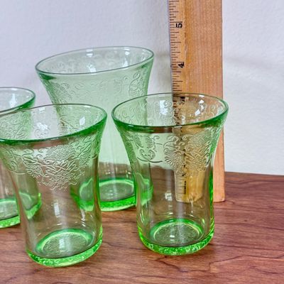 LOT 129F: Four Vintage Uranium Glasses