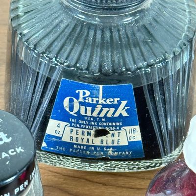 LOT 133F: Vintage Ink Wells, Jars of Ink & Fountain Pen