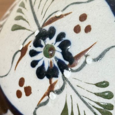 LOT 22F: Vintage Folk Art Pieces: Tolalá, Mexico Signed Pottery Bird & Hand Carved Wooden Horse