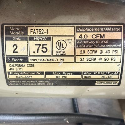 LOT 78G: Air America 3/4hp 2gal Mity Mite Air Compressor