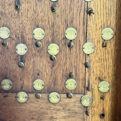 LOT 97G: Antique/Vintage Wooden Hotel Key Rack Holder