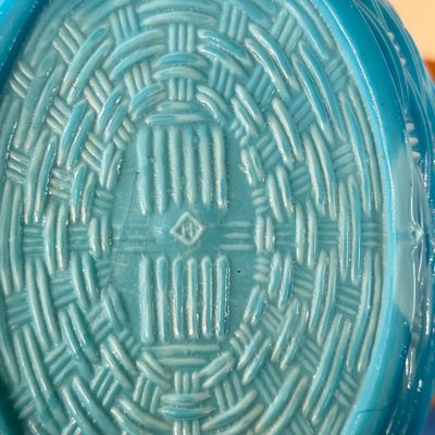 LOT 32F: Vintage Blue Milk Glass Hen on a Nest (7.5”)