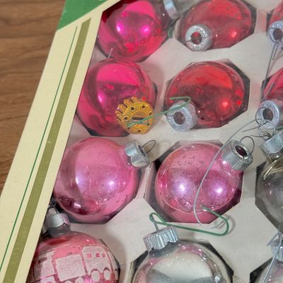 LOT 145F: Vintage Glass Christmas Ornaments: Pyramid, Shiny Brite & More