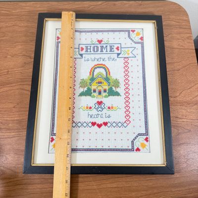 LOT 153F: Vintage Home is Where the Heart Is Crafted Wall Art