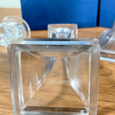 LOT 155F: Three Pairs of Glass & Crystal Candlesticks