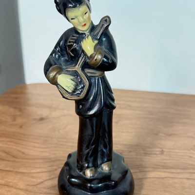 LOT 28F: Vintage Figurines from Japan, Lustreware Teacup & Saucer & More