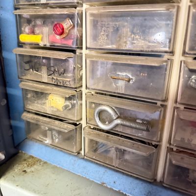 LOT 85G: Vintage Hardware Container w Hardware Contents