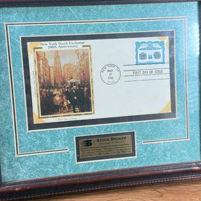 LOT 170F: Vintage First Day Issue Stamp & Envelope Framed