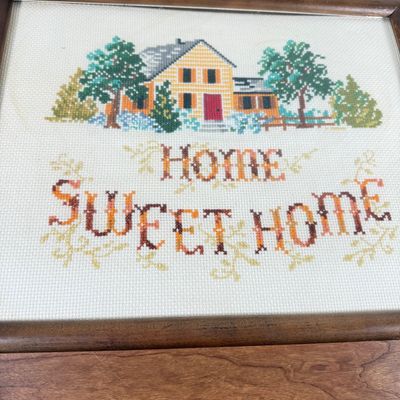 LOT 152F: Vintage Home Sweet Home Cross Stitch