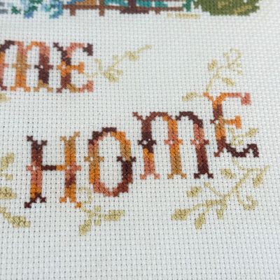 LOT 152F: Vintage Home Sweet Home Cross Stitch