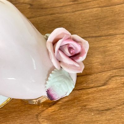 LOT 39F: 1950s Napcoware Lady Head Vase & Vintage Lefton China Lady Hand holding Goblet Vase
