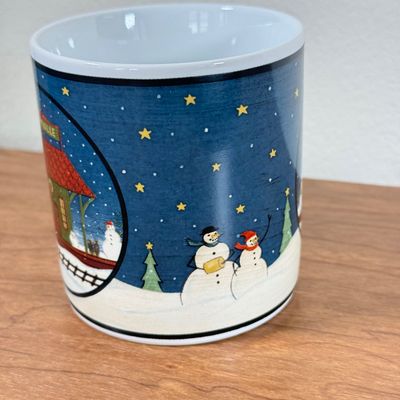 LOT 172K: Sakura Snowman Dish Set: Mugs, Dinner Playes, Bowls & More - service for 8
