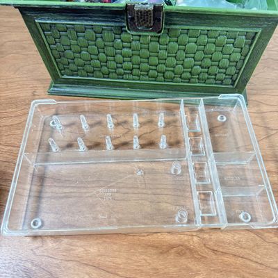 LOT 149F: Vintage Plastic Sewing Kit Case FULL of Various Buttons