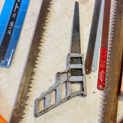 LOT 101G: Vintage Bow Saws, Box Saw & Replacement Blades