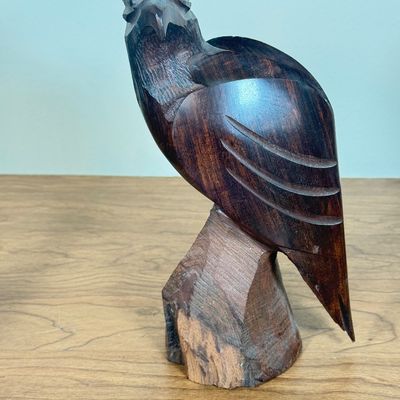 LOT 56F: Vintage Brass & Wooden Eagle Sculptures