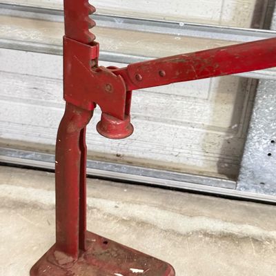 LOT 114G: Vintage Red Bottle Capper, Dozen Glass Bottles & Caps