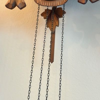 LOT 168W: Vintage Deer Head German Wooden Wall Cuckoo Clock